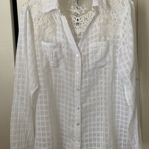 Used White Sheer Women’s Summer Blouse